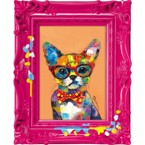 ユーパワー オイルペイントアート ～ペンキデコフレーム～ 「ポルカドット レッド」 インテリア 絵画