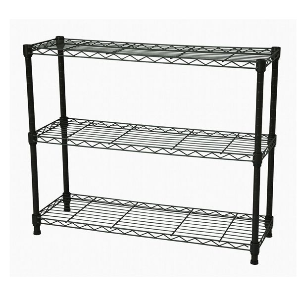 19Φスチールラックセット 幅約75×奥行25 3段 ブラウン 組立品 インテリア 家具 収納家具 オープンシェルフ オープンラック