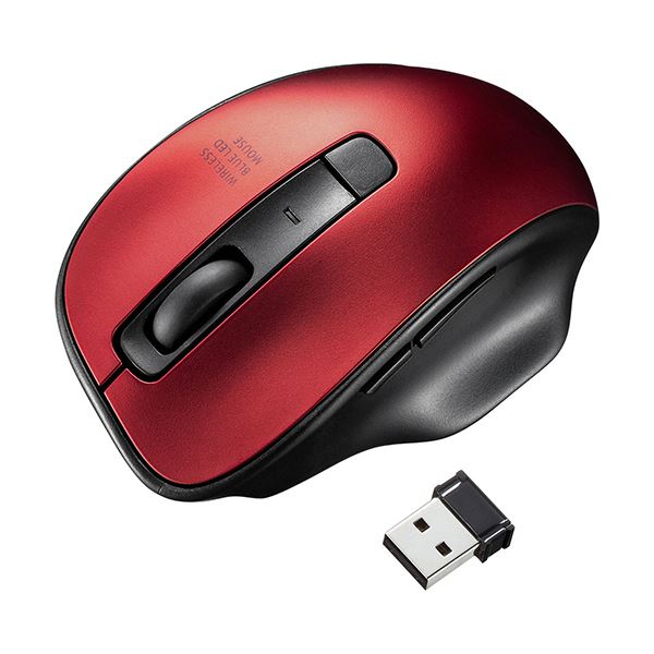 サンワサプライ ワイヤレスブルーLEDマウス レッド MA-WBL134R 1個【×3セット】 【 セット販売 まとめ買い 割引 】 パソコン マウス マウスパッド
