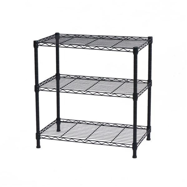 NERO19φ 3段セット 約幅60cm 奥行35cm 高さ62cm ブラック 組立品 インテリア 家具 収納家具 オープンシェルフ オープンラック