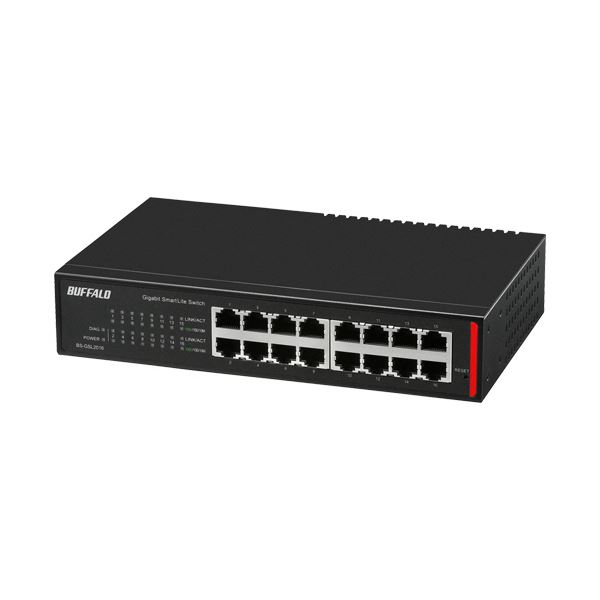 バッファローレイヤー2 Giga かっこ良いLite取り替えっこ 16界面 黒いこと BS-GSL2016 1台
