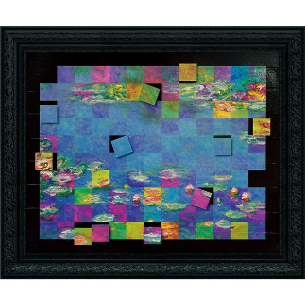 ユーパワー 名画モザイクアート Gel加工 アートフレーム Mサイズ モネ「睡蓮」 インテリア 絵画
