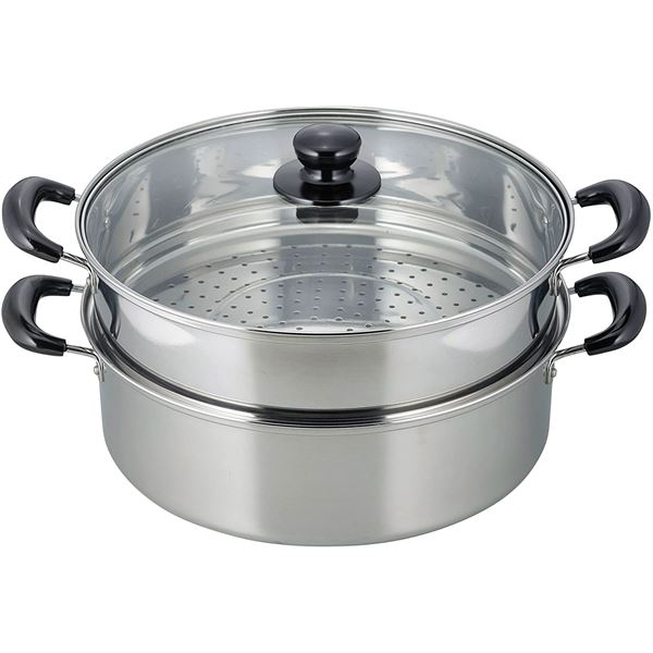 【3個セット】 和平フレイズ ヴェンセ IH対応 二段蒸し器 30cm VR-8183 【 セット販売 まとめ買い 割引 】 キッチン 食器 蒸し器