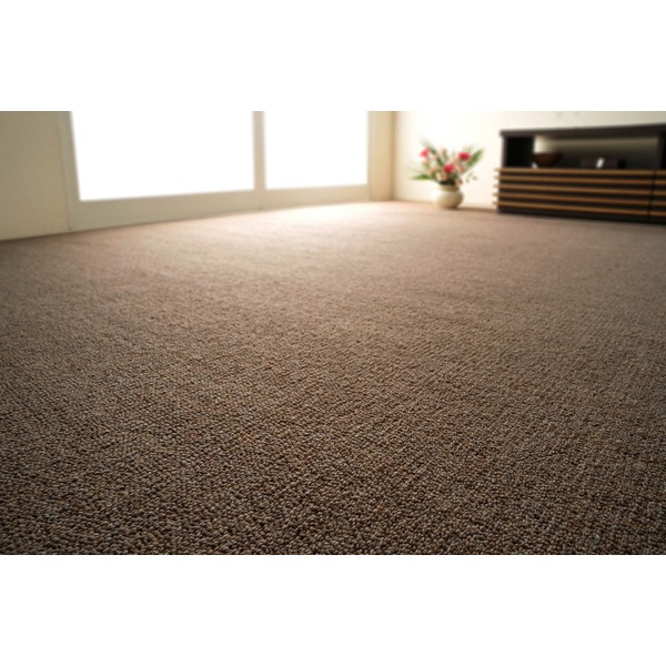 ラグマット 絨毯 江戸間 10畳 約352×440cm ダークブラウン 日本製 ウール100％ 防炎 防ダニ 抗菌 ホットカーペット可 オペラ インテリア 敷物 カーペット マット ラグ　絨毯