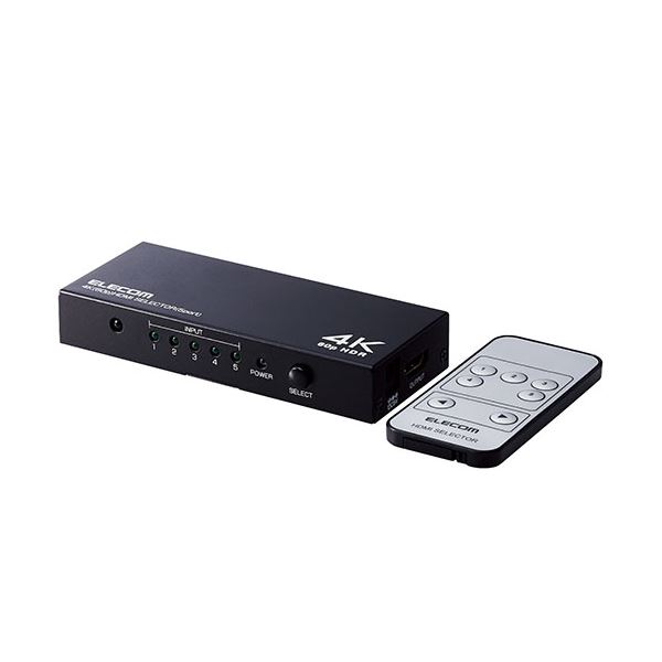 ELECOM エレコム HDMI切替器（5ポート） DH-SW4KP51BKパソコン 分配器 切替器