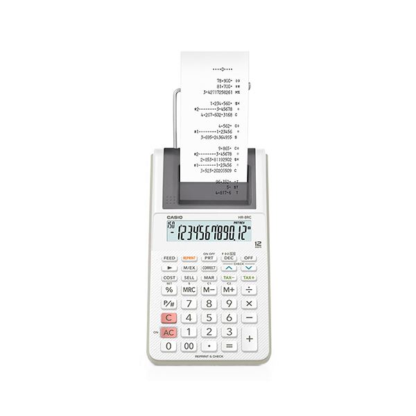カシオ プリンター電卓HR-8RC-WE 1台 文具 オフィス用品 電卓