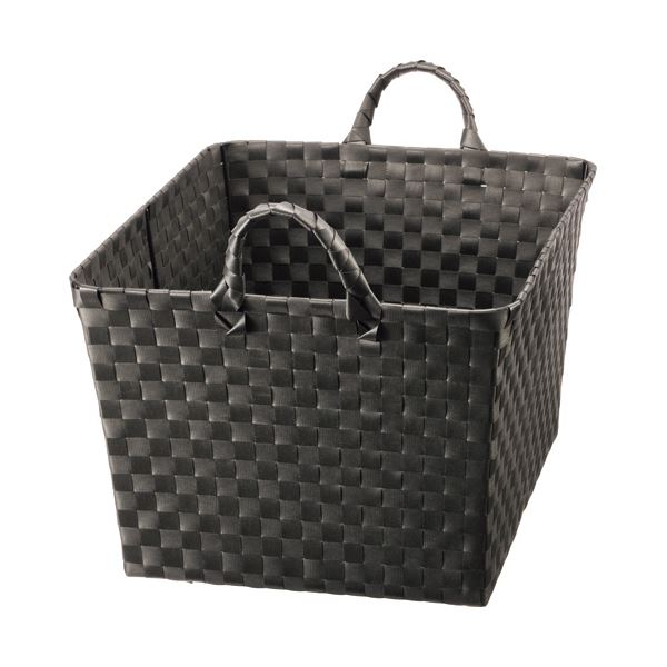 ちどり産業 ハンドル付き収納バスケット黒 大 1個 【×5セット】 【 セット販売 まとめ買い 割引 】 洗濯用品 ハンガー
