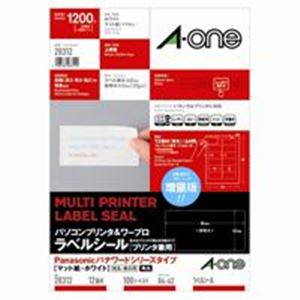 エーワン 宛名シール / パソコンプリンタ＆ワープロラベルシール 【パナソニック / A4 12面 100枚】 28312プリンター OA プリンタ用紙
