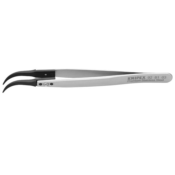 KNIPEX クニペックス ESDチップ交換式ピンセット 60°全長×幅×高さ130×10×17mm 9281-03 工事 DIY 工具 ピンセット