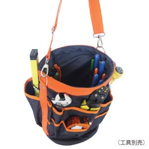 ポケットバッグ 【丸型 / 濃紺】 18ポケット / 押さえゴム / フック付き ジョブマスター JPB-M 工事 DIY 工具 工具ポーチ