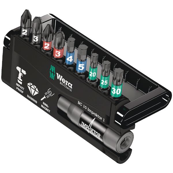 WERA ヴェラ 10本組 差込6.35mm インパクト用 ドライバービットセット 057680 工具 ツール DIY 作業工具 道具 工事 DIY 工具 ドライバー ドライバー
