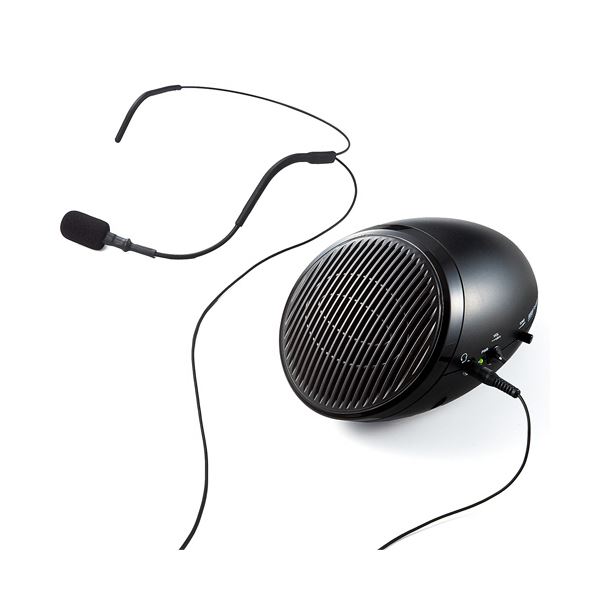 サンワダイレクト 携帯型拡声器20W最終生産物 ACワット数\u0026独居室相応う ハンズフリー 上端マイクロホンつき 400-SP062 1台