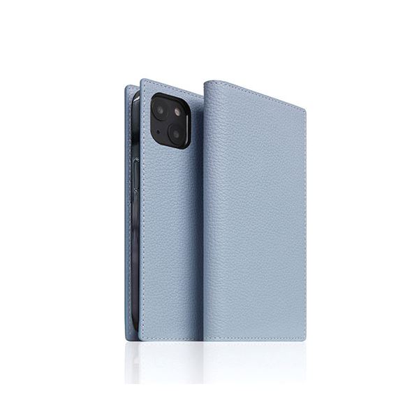 SLG Design Full Grain Leather Case for iPhone 14 パウダーブルー 手帳型 SD24309i14PB｜創業40周年　世田谷インテリア