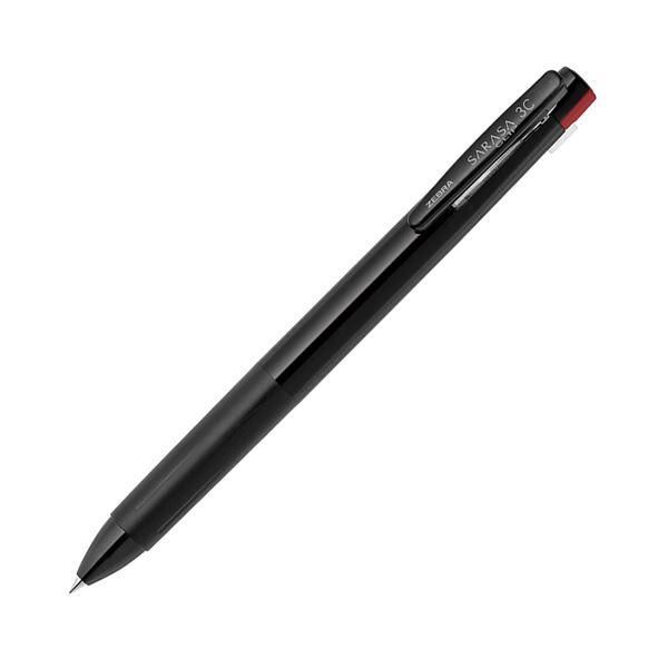 ゼブラ3色ジェルボールペン サラサクリップ3C 0.5mm （軸色：黒） J3J5-BK 1セット（10本） 文具 オフィス用品 ペン ボールペン