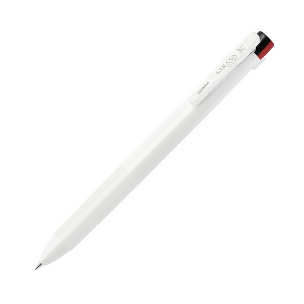 ゼブラ3色ジェルボールペン サラサクリップ3C 0.5mm （軸色：白） J3J5-W 1セット（10本） 文具 オフィス用品 ペン ボールペン