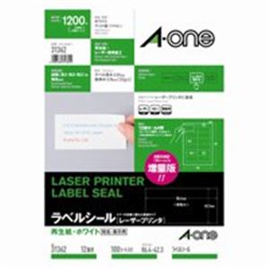 エーワン レーザープリンター用ラベルシール / 宛名シール 【A4 / 12面 100枚】 再生紙 31362プリンター OA プリンタ用紙