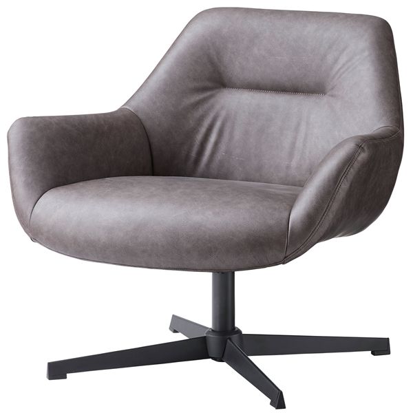 ラウンジチェア ダークブラウン クロスレザー（約W80×D75×H73.5×SH42cm） 組立式 インテリア 家具 ソファ
