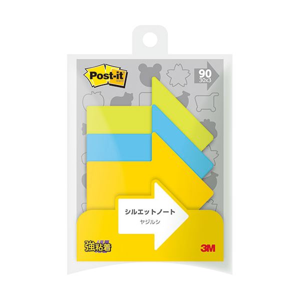 【10個セット】3M スリーエム Post-it ポストイット シルエットノート 強粘着 ヤジルシ 3M-SSS-YAX10 【 セット販売 まとめ買い 割引 オフィス 文房具 文具 業務用 オフィス用品 】 文具 オフィス用品 付箋紙 ポストイット