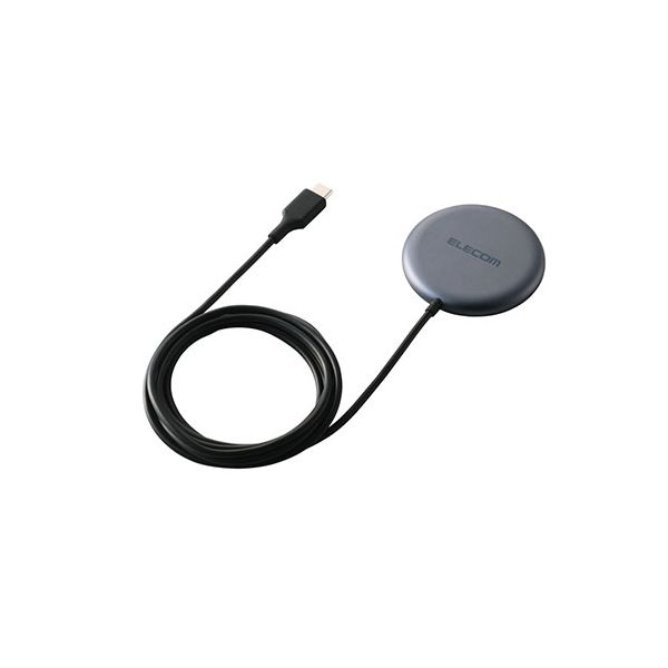 エレコム Qi2.2 25W最終生産物 無線電話申し受ける器 パウダーコンパクト大いさ 1.5m 黒いこと W-MA11BK