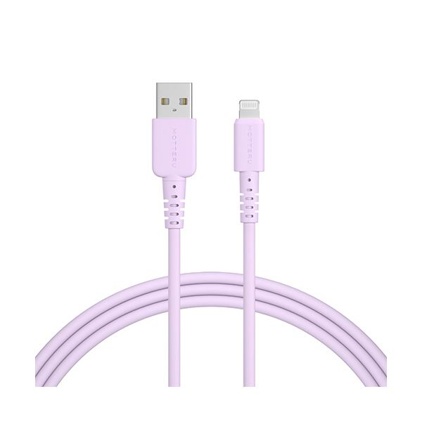 オウルテック　MOTTERU A to Lightning シリコンケーブル ペールアイリス 2m MOT-SCBALG200-PU 1本 【×3セット】 【 セット販売 まとめ買い 割引 】 パソコン ケーブル ケーブルカバー