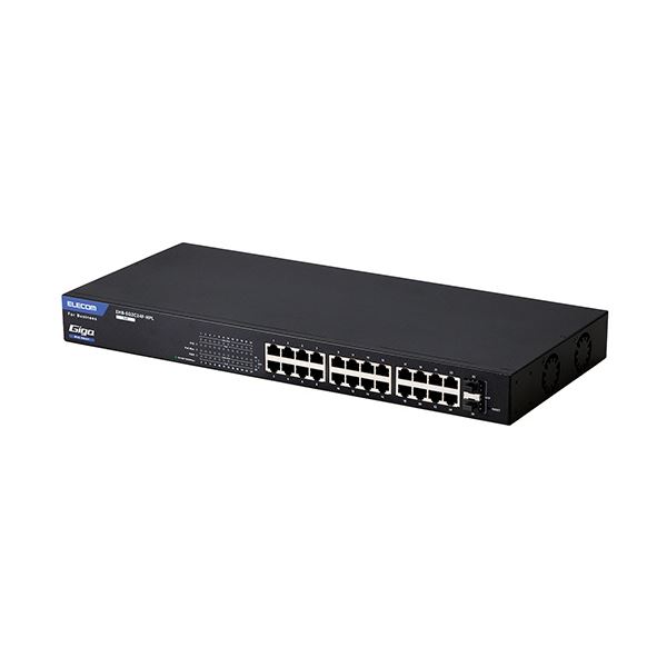 ELECOM エレコム レイヤー2 Giga対応 PoE Webスマートスイッチ RJ-45×24ポート SFP×2ポート 大容量EHB-SG2C24F-HPL 1台