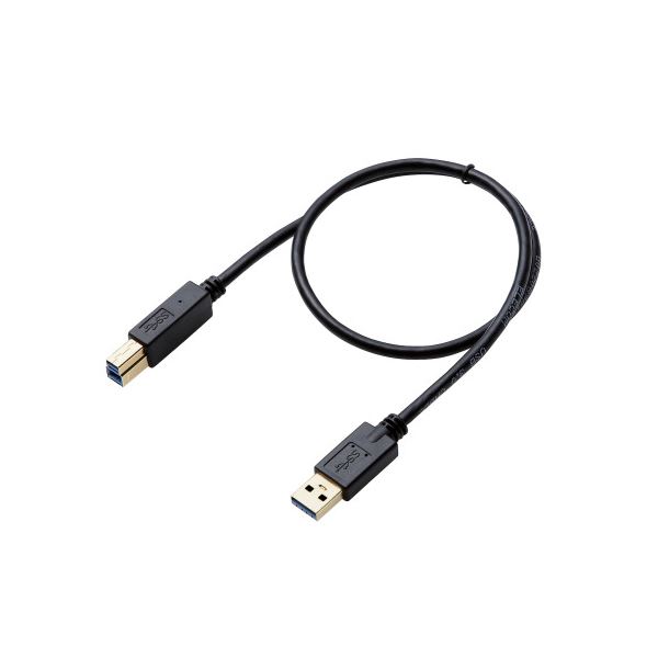 【3セット】 ELECOM エレコム USB3.0ケーブル / A-Bタイプ / AV売場用 / 0.5m / ブラック DH-AB3N05BKX3 【 セット販売 まとめ買い 割引 】 パソコン ケーブル ケーブルカバー
