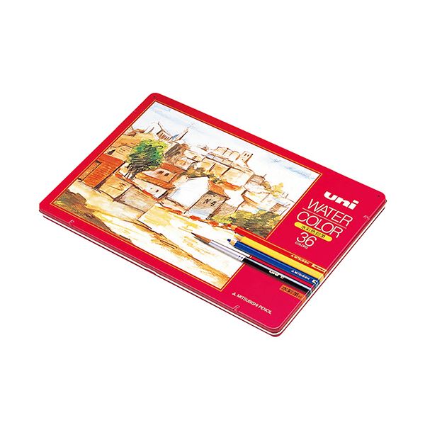 三菱鉛筆水彩色鉛筆 ユニウォーターカラー 36色（各色1本） UWC36C 1パック 文具 オフィス用品 ペン ボールペン