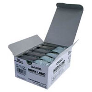 CASIO カシオ計算機 (CASIO) テープ XR-18X-5P-E 透明に黒文字 18mm 5個 文具 オフィス用品 テープ 接着用具