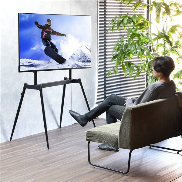 イーゼルテレビスタンド 【ブラック】 組立品