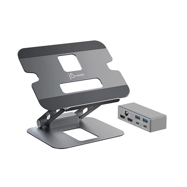 j5 Create マルチアングルデユアルHDMI ドック ノートPCスタンド スペースグレー JTS427 1台パソコン 分配器 切替器