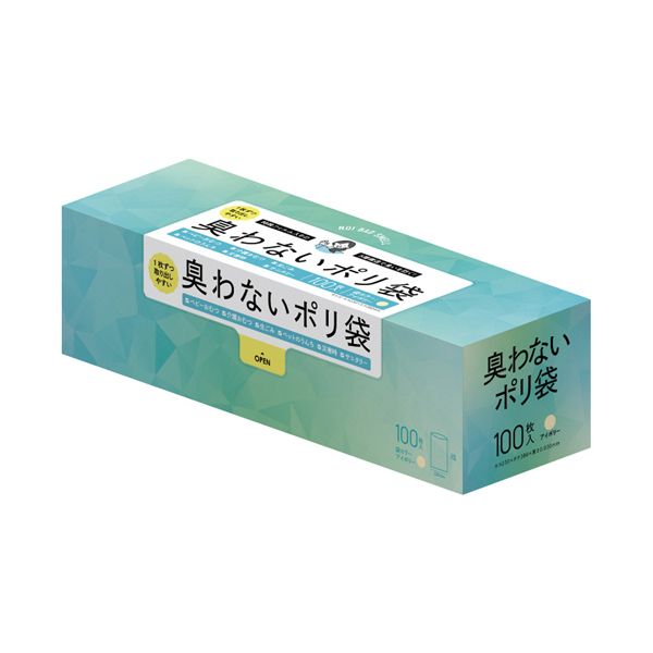 ハウスホールドジャパン 臭わないポリ袋 アイボリー ヨコ230×タテ380×厚み0.030mm AB08 1箱（100枚） 【×2セット】 【 セット販売 まとめ買い 割引 】 ビニール袋