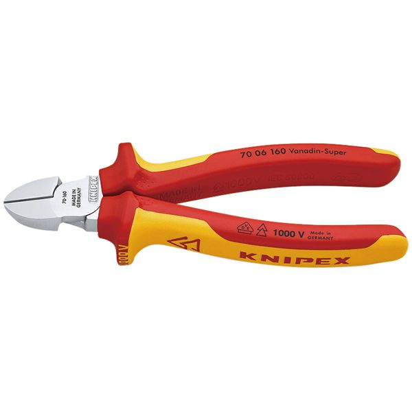 KNIPEX クニペックス 1000V不成立斜ニッパー 全長160粍 7006-160 工事 DIY 物の具 プライヤー ニッパー 切断工具-DIY・工具-手動工具