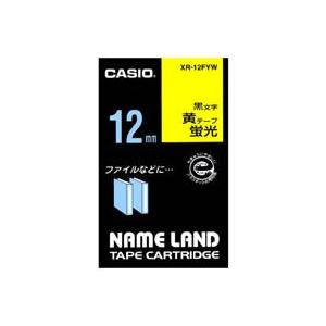 カシオ CASIO 蛍光テープ XR-12FYW 黄に黒文字 12mm【×5セット】 【 セット販売 まとめ買い 割引 オフィス 文房具 文具 業務用 オフィス用品 】 文具 オフィス用品 ラベルシール プリンタ