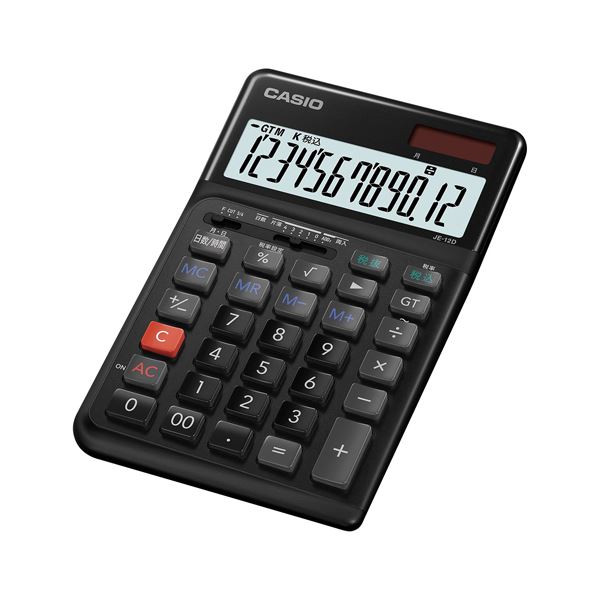 カシオ 人間工学電卓 ジャストサイズ12桁 ブラック 文具 オフィス用品 電卓