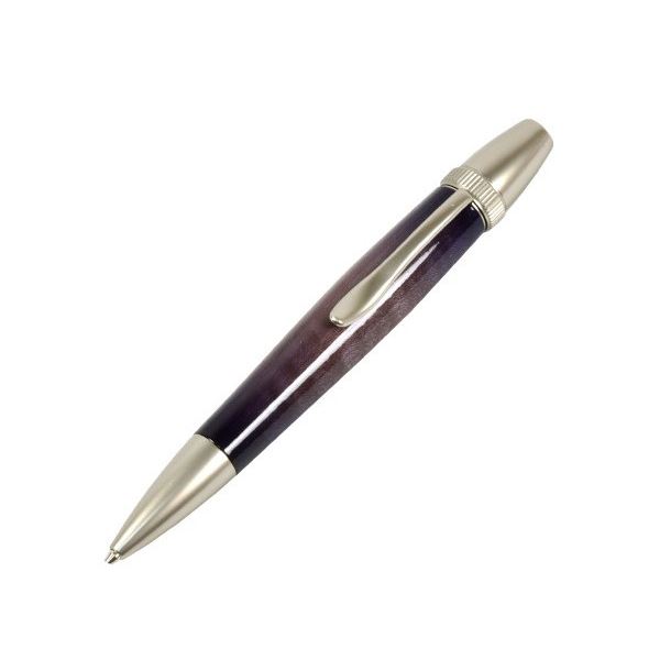 キャンディカラー ボールペン / 文房具 【Purple カーリーメイプル】 パーカータイプ 芯：0.7mm 日本製 文具 『Air Brush Wood Pen』 文具 オフィス用品 ペン ボールペン