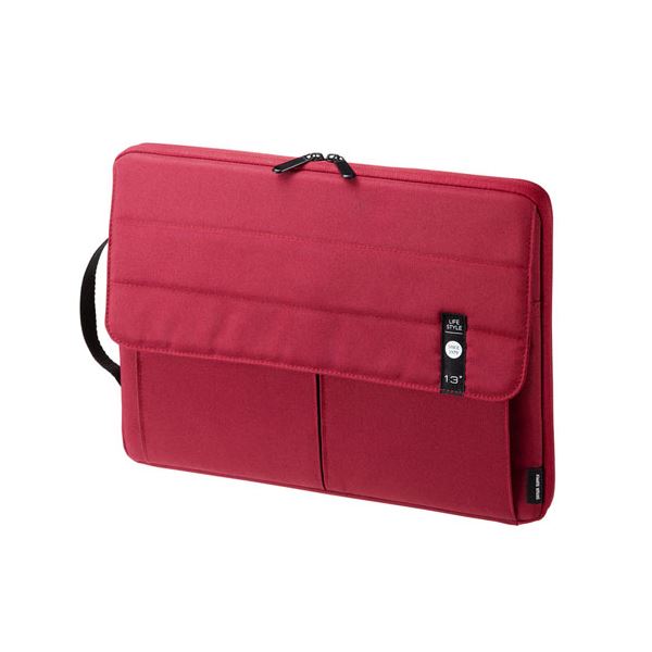 サンワサプライ カジュアルPCインナーケース（13.3型ワイド） IN-CA13R 【×2セット】 【 セット販売 まとめ買い 割引 】 パソコン インナーケース インナーバッグ PCバッグ