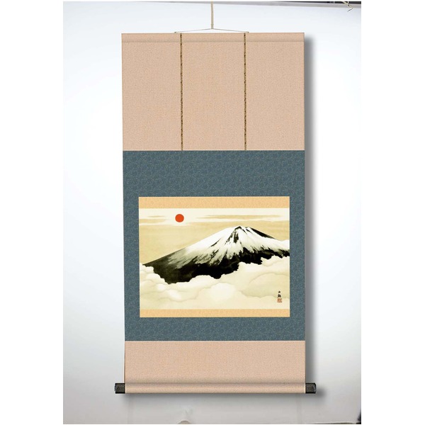 〔 横山大観生誕150年 〕 富士図 富士絵画 高精彩特色技術絵 横山大観 霊峰富士 掛軸 尺三 霊峰不二 インテリア 絵画