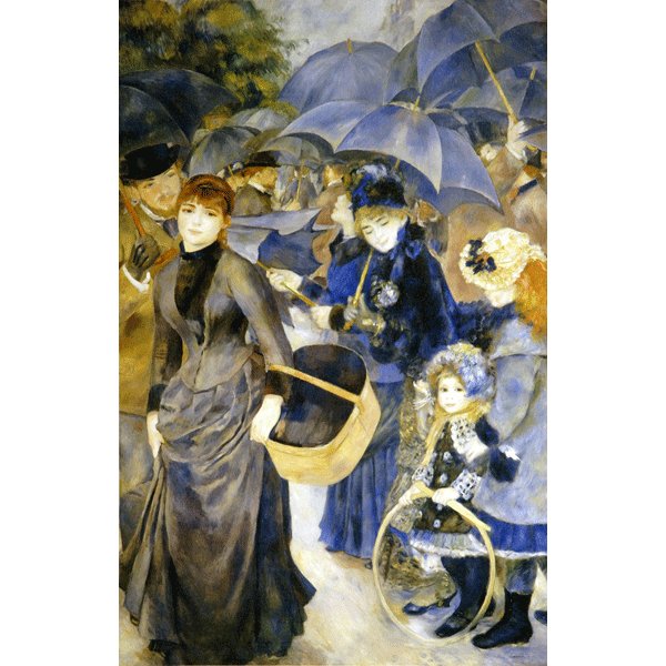 世界の名画シリーズ、プリハード複製画 ピエール ・ オーギュスト ・ ルノアール作 「雨傘」（額縁付） インテリア 絵画