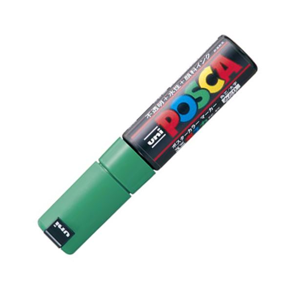 三菱鉛筆 水性マーカー ポスカ 太字角芯 緑 PC8K.6 1本 【×20セット】 【 セット販売 まとめ買い 割引 オフィス 文房具 文具 業務用 オフィス用品 】 文具 オフィス用品 ペン ボールペン