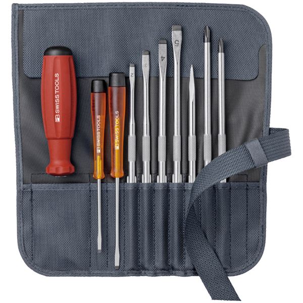 PB SWISS TOOLS 8218GY 差替式ドライバー セット 9本組 グレー 工具 ツール DIY 作業工具 道具 ドライバー 工事 DIY 工具 ドライバー ドライバーセット