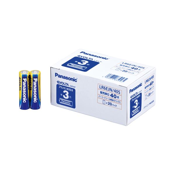 PANASONIC パナソニック EVOLTAアルカリ乾電池 LR6EJN / 40S(40本入) 【×2セット】 【 セット販売 まとめ買い 割引 】 家電 電池 充電池