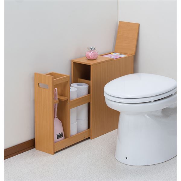 NEW薄型スライドトイレラックナチュラル インテリア 家具 収納家具 収納 10,133円