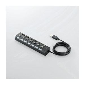 ELECOM エレコム 個別スイッチ付 7ポートUSBハブ U2H-TZS720SBKパソコン ハブ