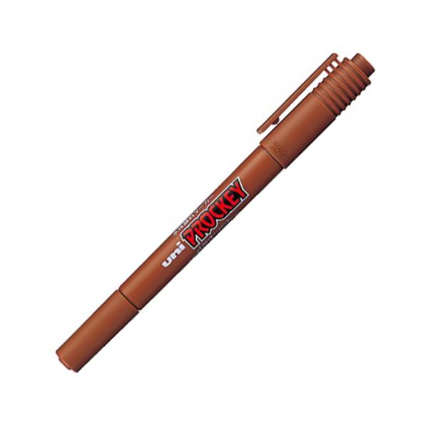 三菱鉛筆 水性マーカー プロッキー 細字丸芯+極細 茶 PM120T.21 1本 【×50セット】 【 セット販売 まとめ買い 割引 オフィス 文房具 文具 業務用 オフィス用品 】 文具 オフィス用品 ペン ボールペン
