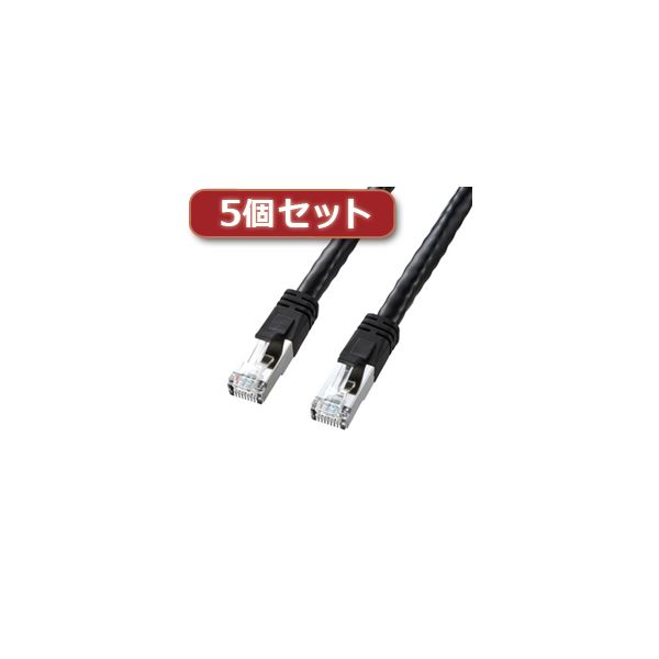 5個セット サンワサプライ PoE CAT6 LANケーブル（10m） KB-T6POE-10BKX5パソコン ケーブル ケーブルカバー LANケーブル