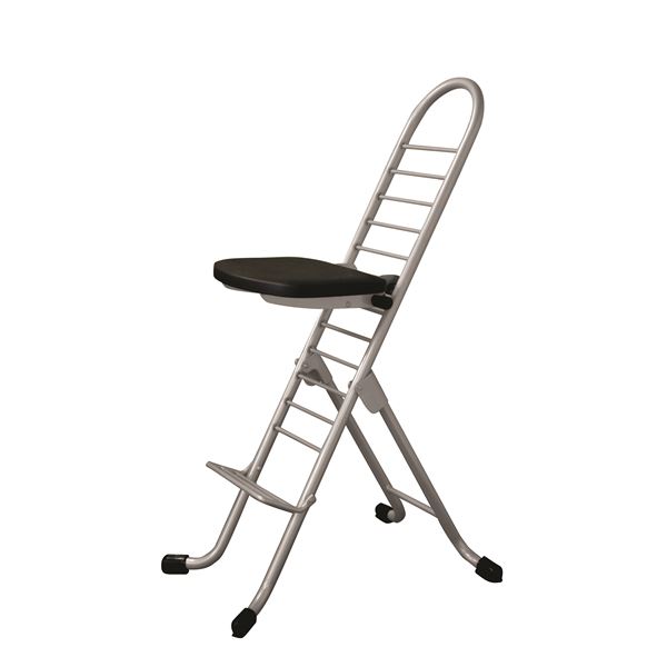 シンプル 折りたたみ椅子 【ブラック×シルバー】 SH31～84cm スチールパイプ 　 インテリア 家具 オフィス家具 事務用チェア 事務 チェア 14,105円