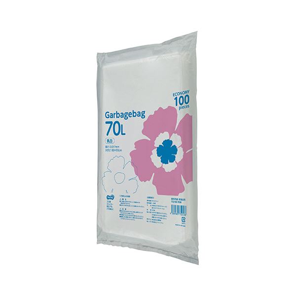 TANOSEE タノシー（大塚商会) ゴミ袋エコノミー乳白半透明 70L 1パック（100枚）【×5セット】 【 セット販売 まとめ買い 割引 オフィス 文房具 文具 業務用 オフィス用品 】 文具 オフィス用品 袋 ビニール袋