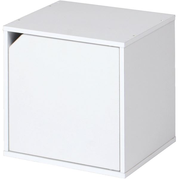 収納ボックス / ディスプレイラック 【扉付 ホワイト】 積み重ね可 『キューブボックス CUBE BOX』 【2個セット】 【 セット販売 まとめ買い 割引 】 収納用品