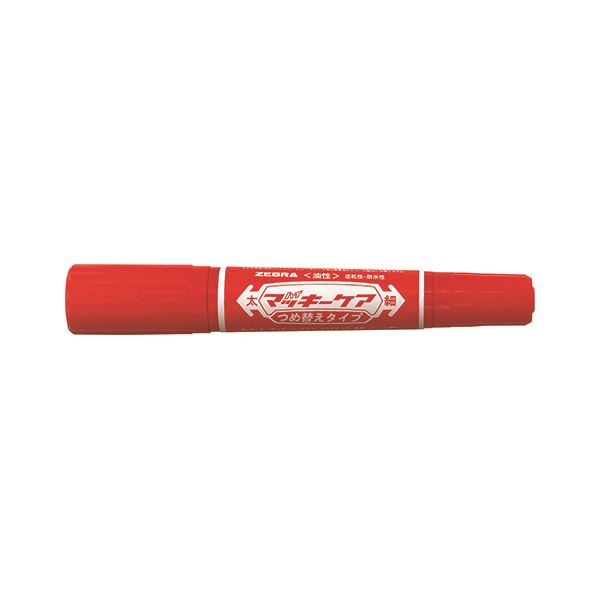 ゼブラ ハイマッキーケア つめ替えタイプ 赤 細字1.5～2.0mm ・ 太字6.0mm 【×30セット】 【 セット販売 まとめ買い 割引 オフィス 文房具 文具 業務用 オフィス用品 】 文具 オフィス用品 ペン ボールペン