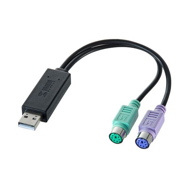 サンワサプライ USB-PS / 2変換コンバータ USB(A)オス-ミニDIN6pinメス×2 USB-CVPS6 1本 【×5セット】 【 セット販売 まとめ買い 割引 】